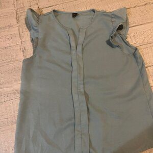 SHEIN Women's Casual/Work Solid Color Cap Sleeve Blouse